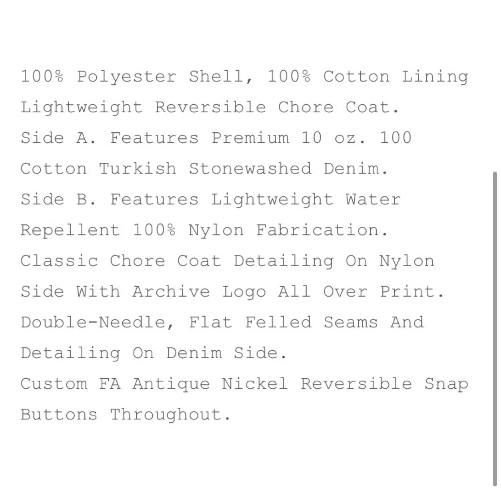 FA Reversible Chore Jacket XXL - Picture 4 of 4